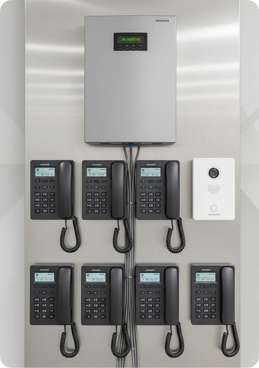 EPABX intercom phone bank installation